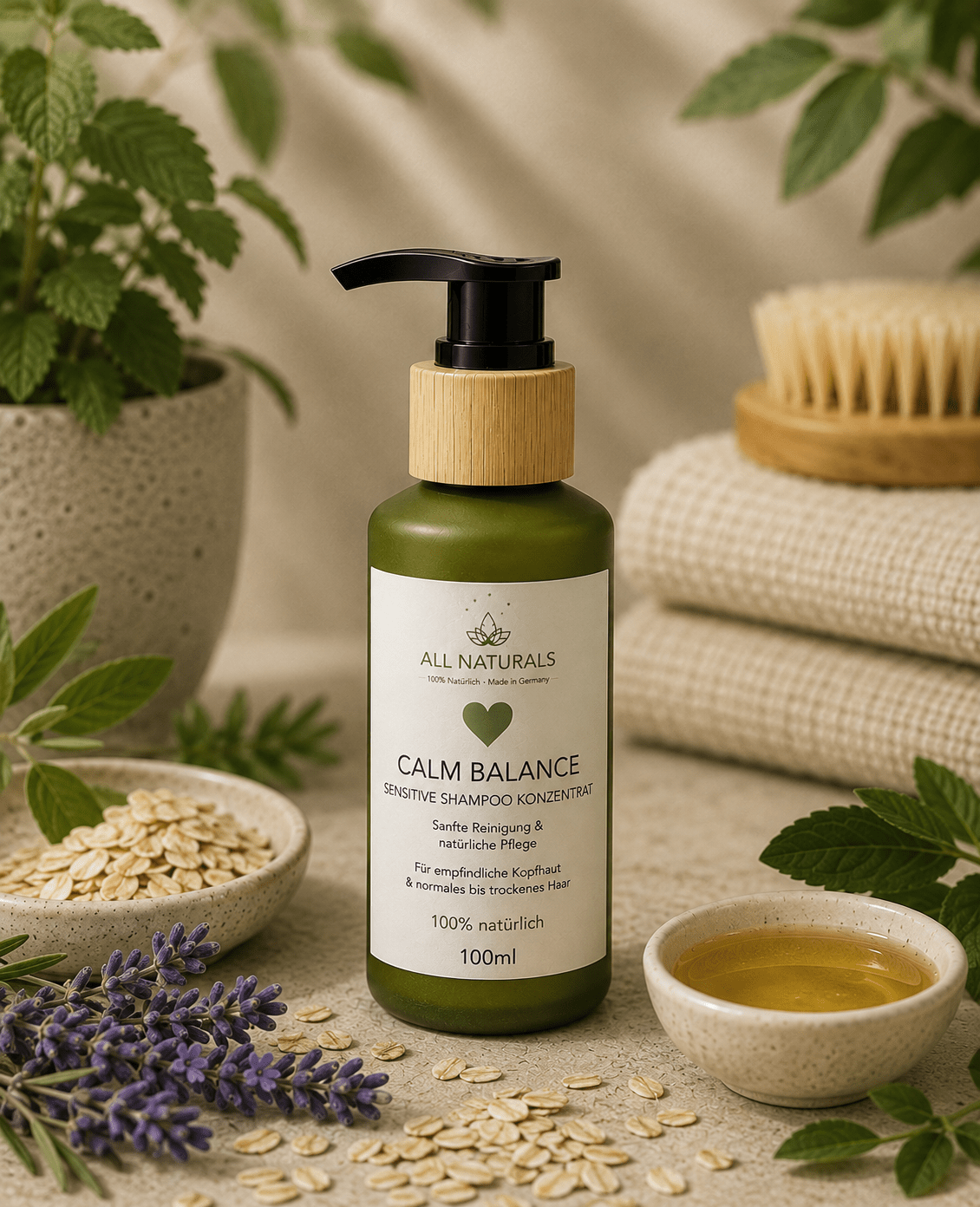 Calm Balance Sensitive Shampoo Konzentrat – für empfindliche Kopfhaut - All Naturals Shop