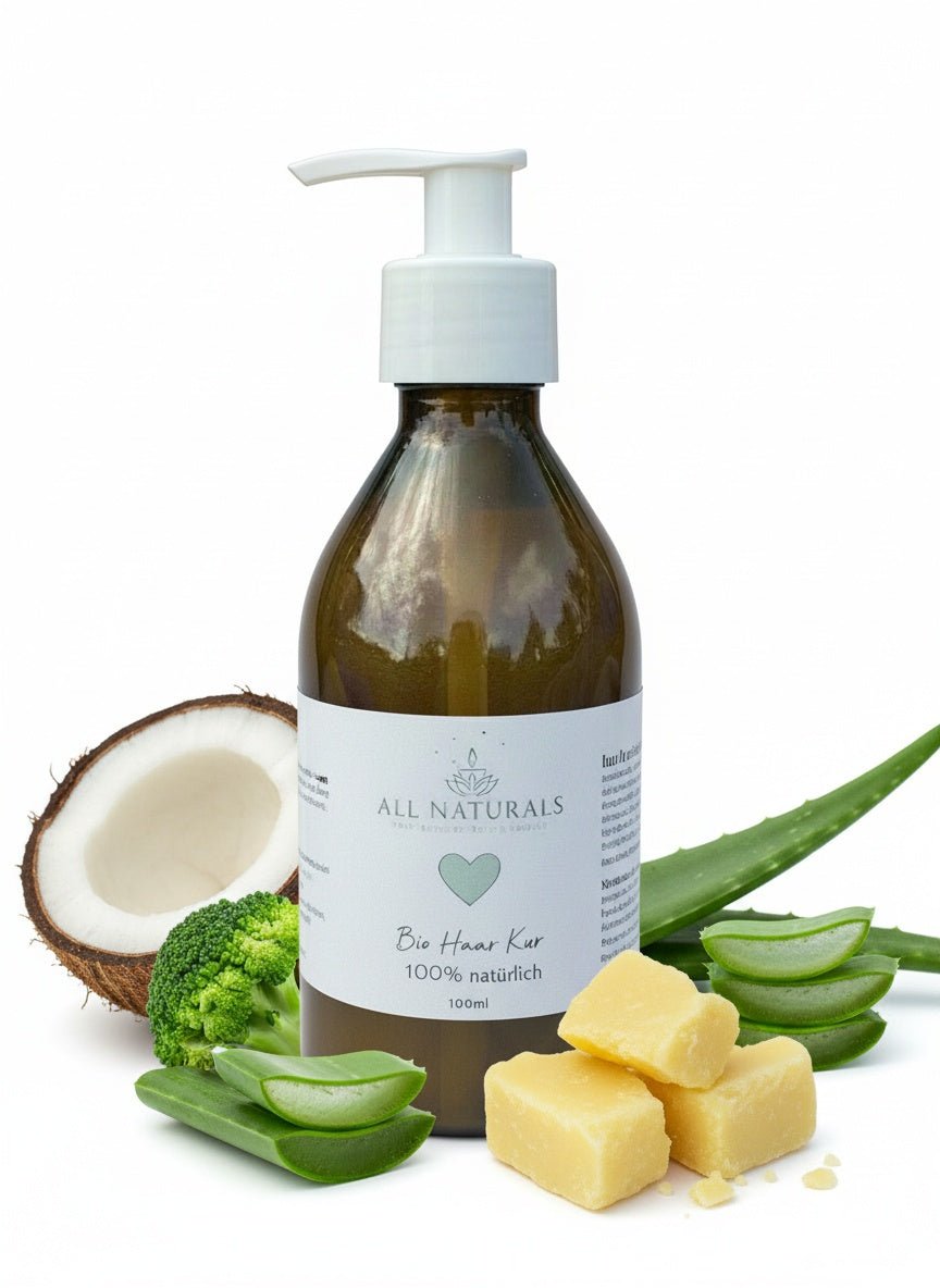 Natürliche Bio Haarkur gegen stark strapaziertes Haar – Intensive Pflege 100ml - All Naturals Shop
