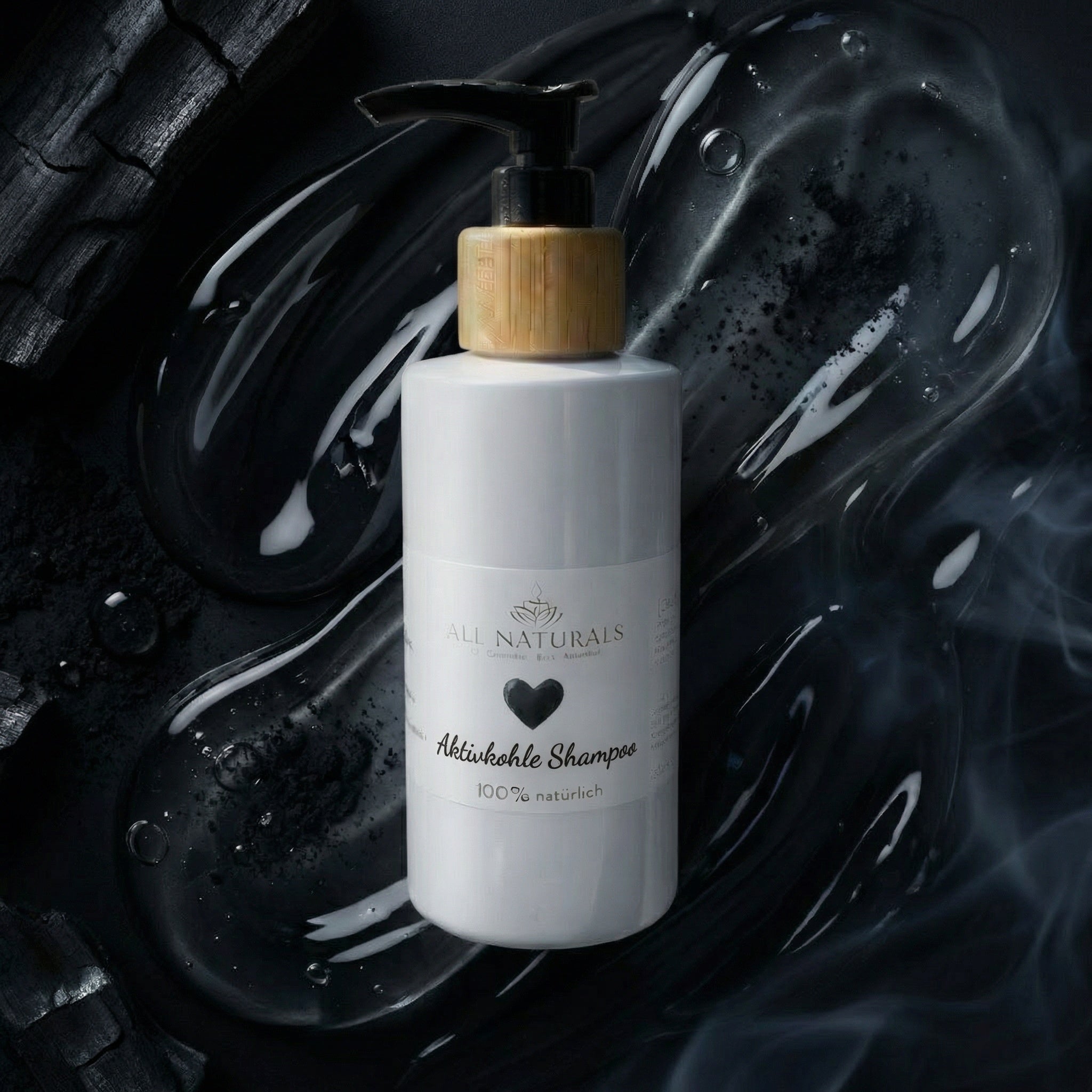 Natürliches Aktivkohle Shampoo mit Bio Schwarzkümmelöl – Sanfte Tiefenreinigung & Pflege – 200ml - All Naturals Shop