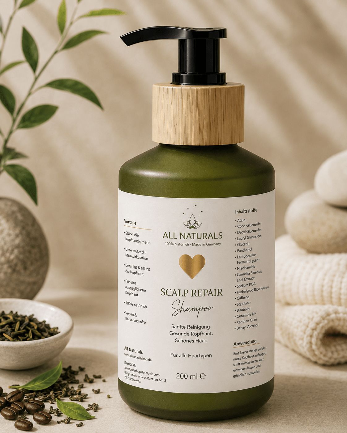 Scalp Repair Shampoo – Kopfhaut Shampoo mit Ceramiden, Koffein & Niacinamid - All Naturals Shop