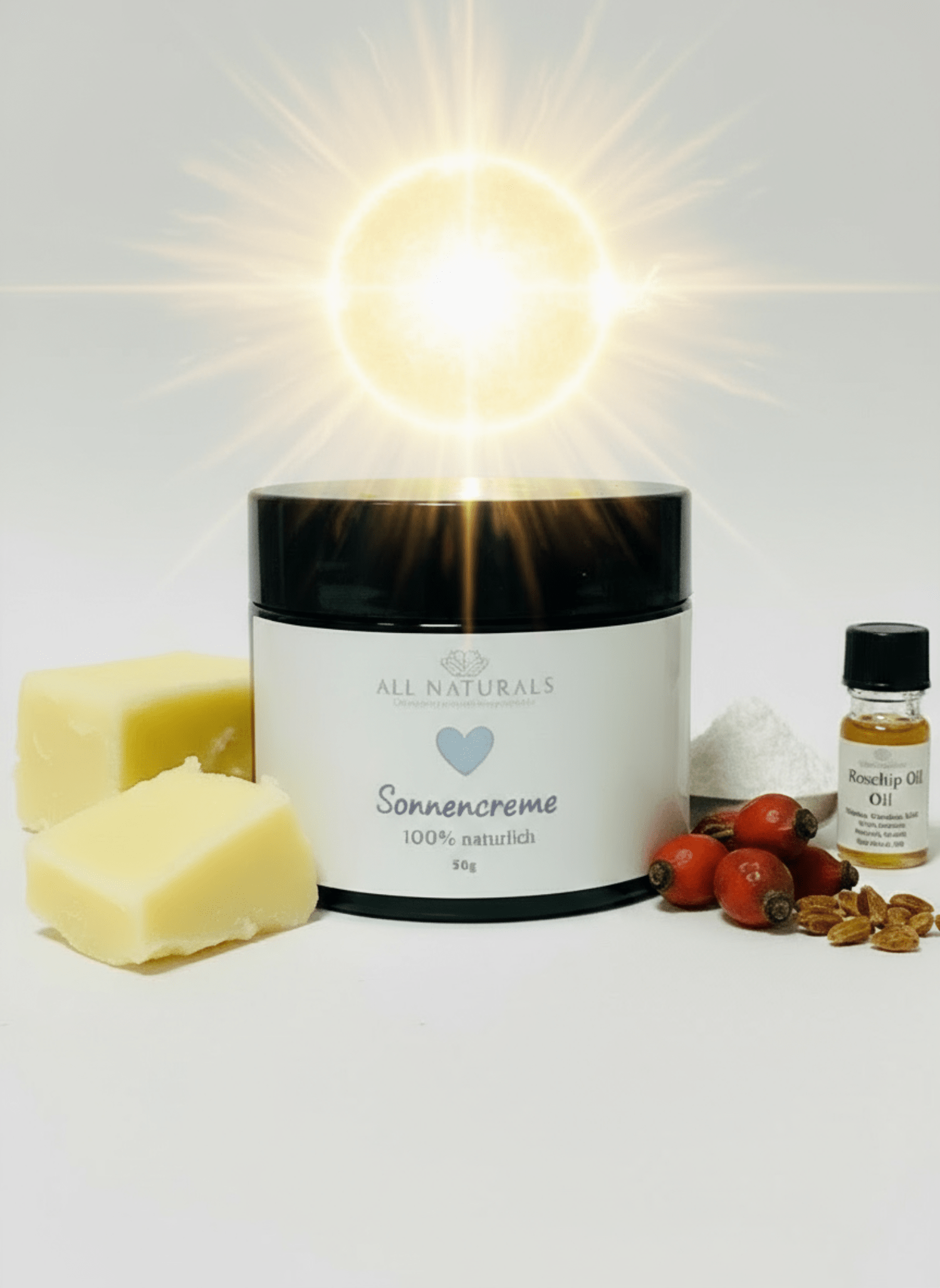 Sonnencreme - Mit und ohne Nano - Zinkoxid, 50ml - All Naturals Shop