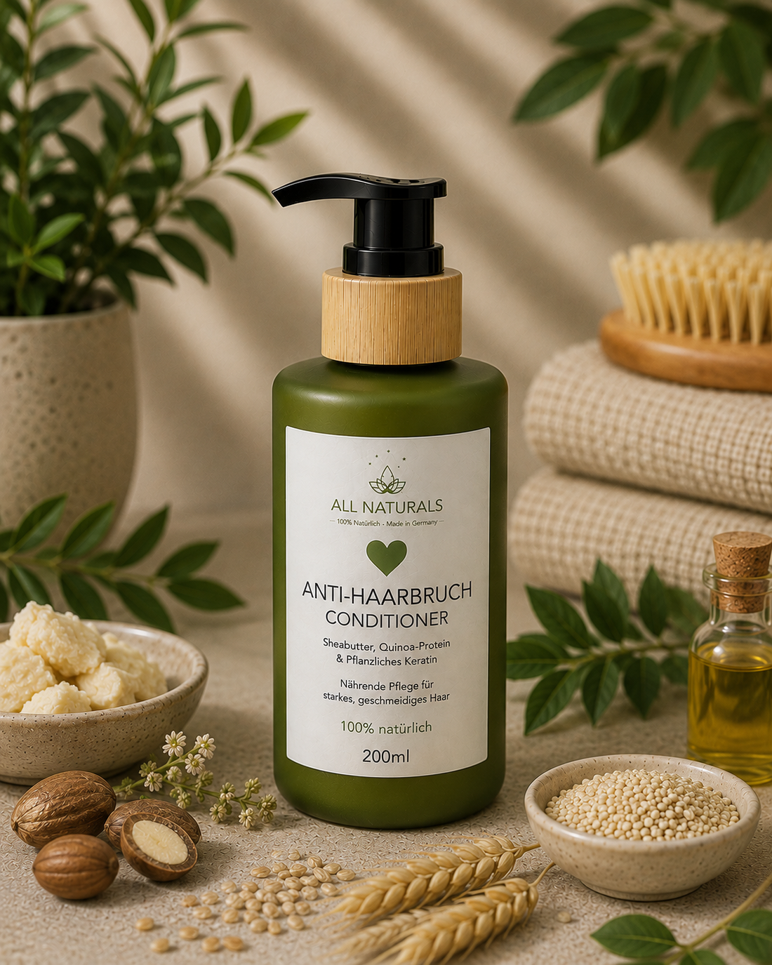ALL NATURALS Anti-Haarbruch Conditioner mit Sheabutter, Jojobaöl und Pflanzenprotein für trockenes und bruchanfälliges Haar