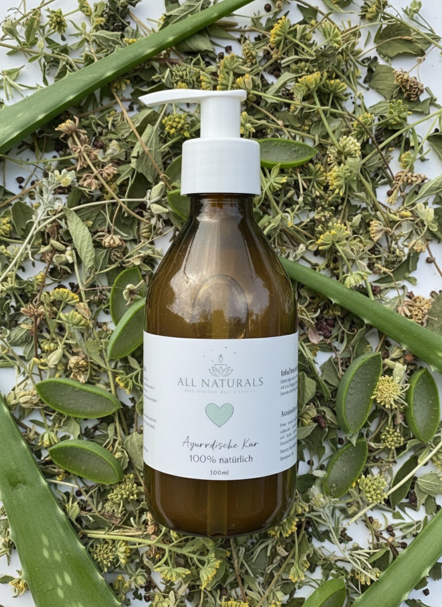 Ayurvedische Bio - Kräuterhaarkur – Natürliche Pflege für Glanz &amp; Weichheit |100ml - All Naturals Shop