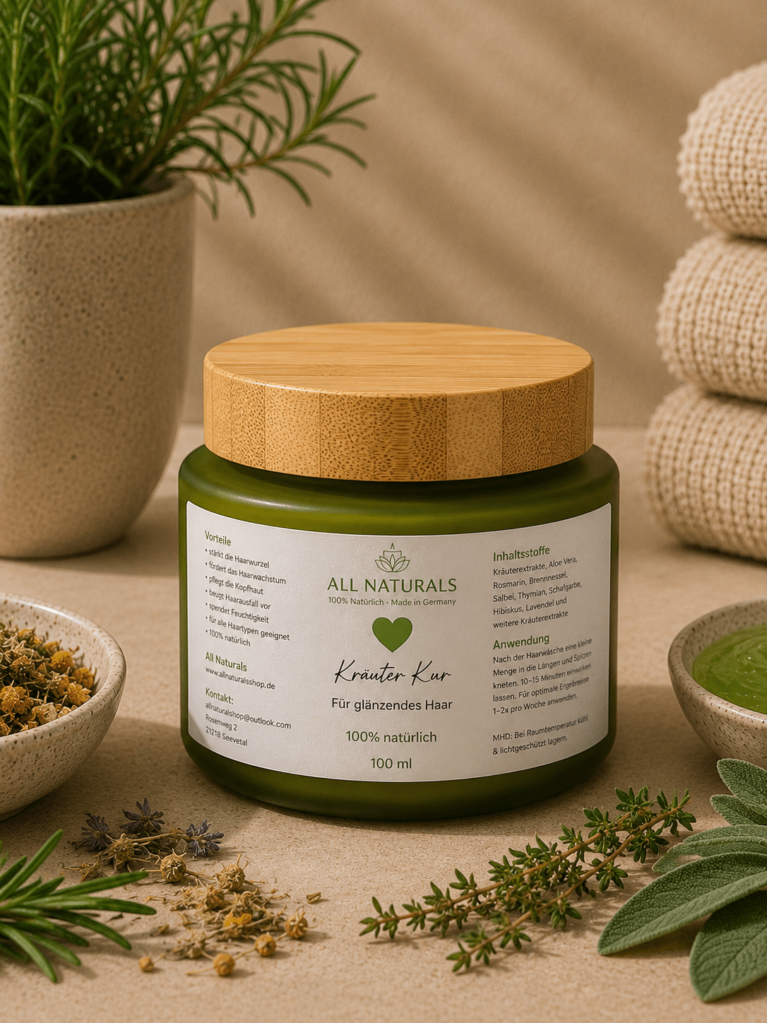 Ayurvedische Kräuterhaarkur – 100 % natürlich für glänzendes Haar - All Naturals Shop