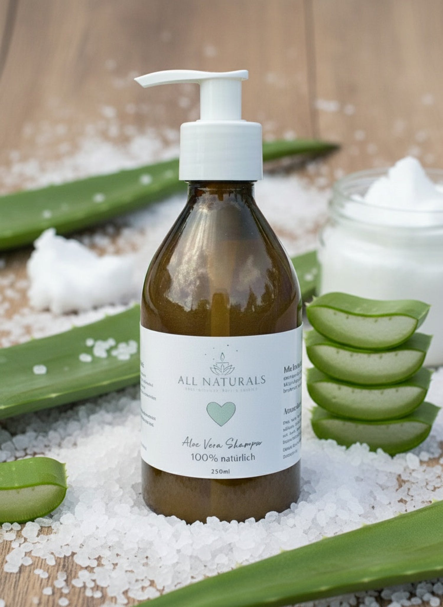Bio Aloe Vera Shampoo ohne Silikone für Allergiker &amp; empfindliche Kopfhaut | 250ml - All Naturals Shop