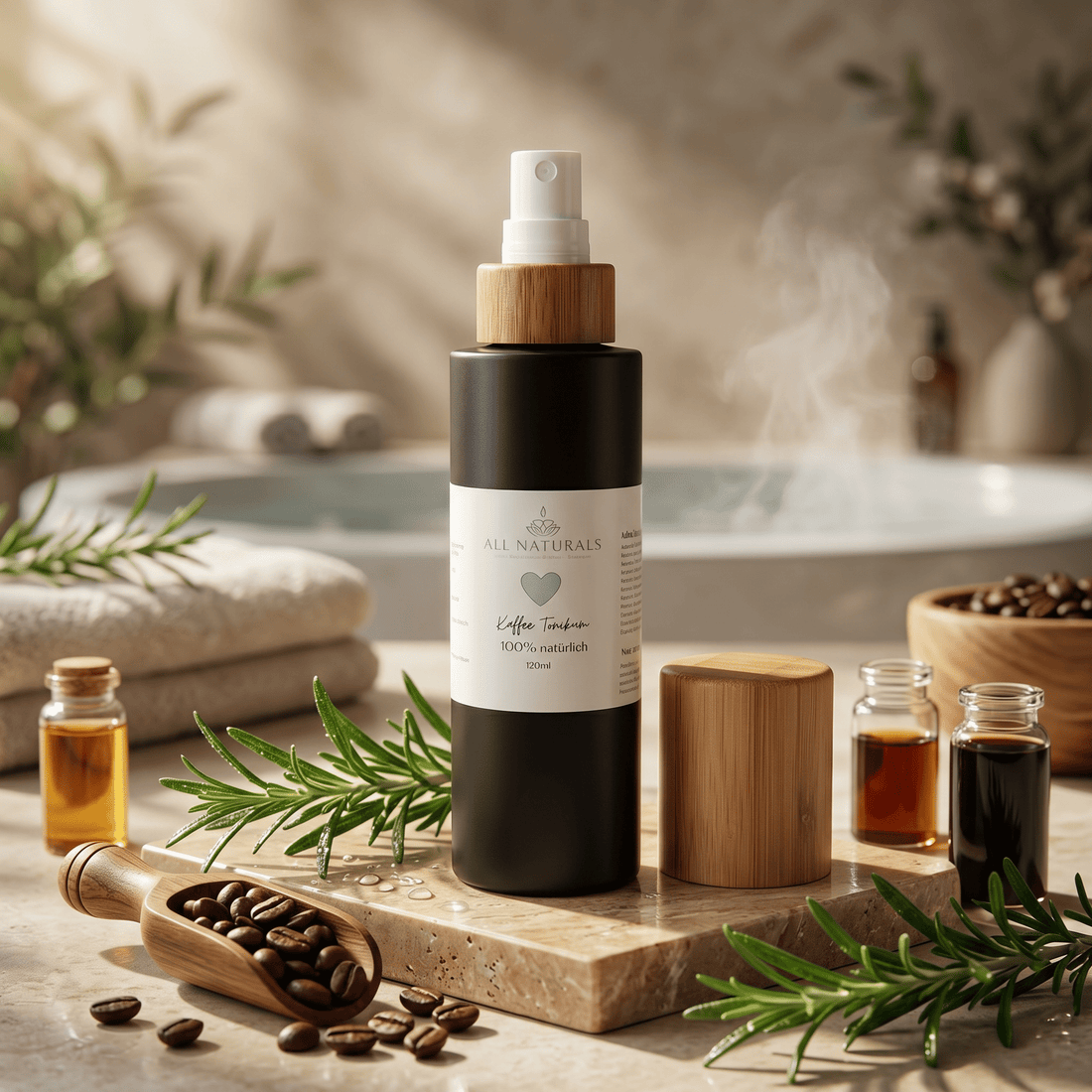 Bio Kaffee Haar - Tonikum– Haarwachstum und Volumen - 120ml - All Naturals Shop