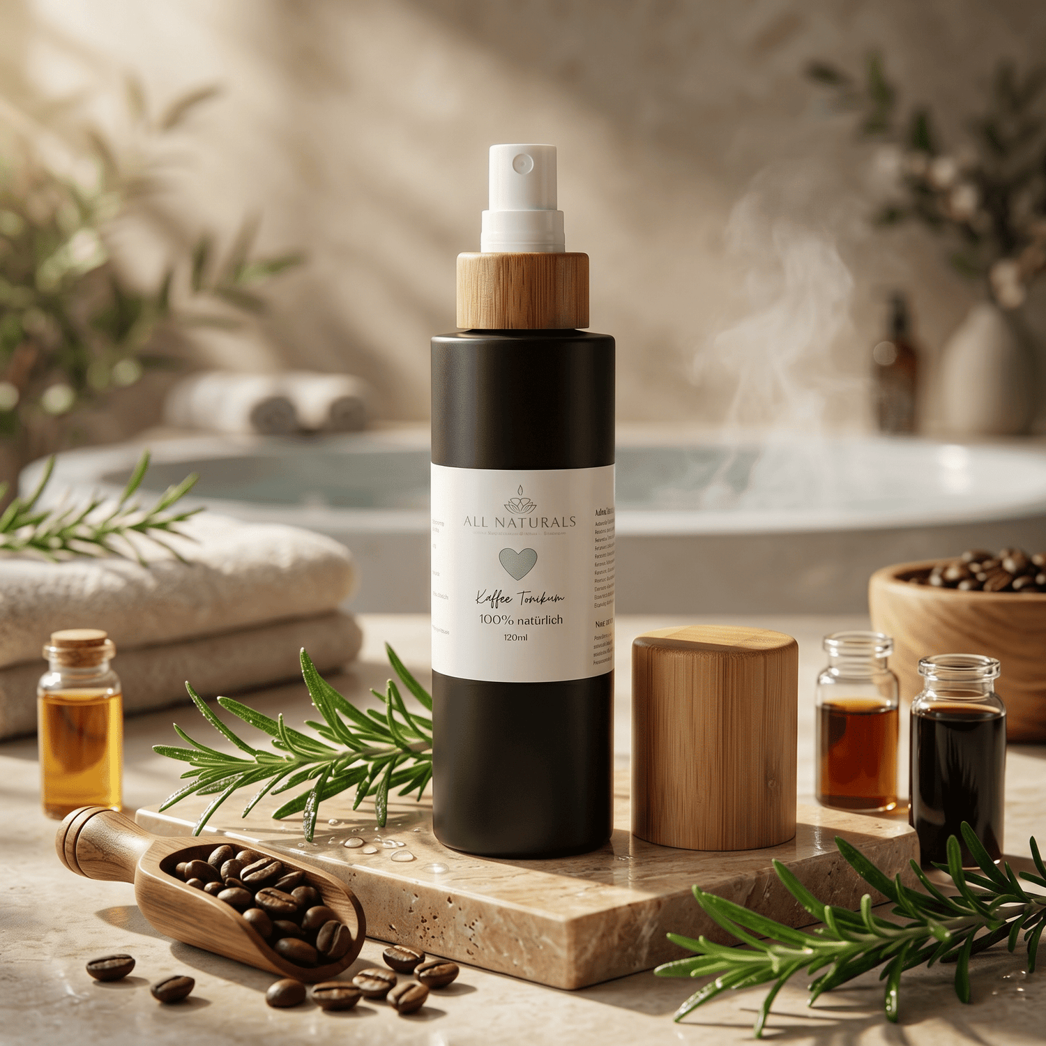 Bio Kaffee Haar - Tonikum– Haarwachstum und Volumen - 120ml - All Naturals Shop