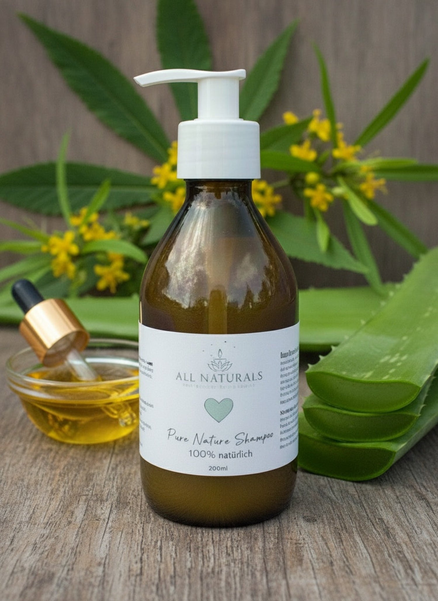 Bio Pure Nature Shampoo - für empfindliche, fettige und gereizte Kopfhaut | 200ml - All Naturals Shop