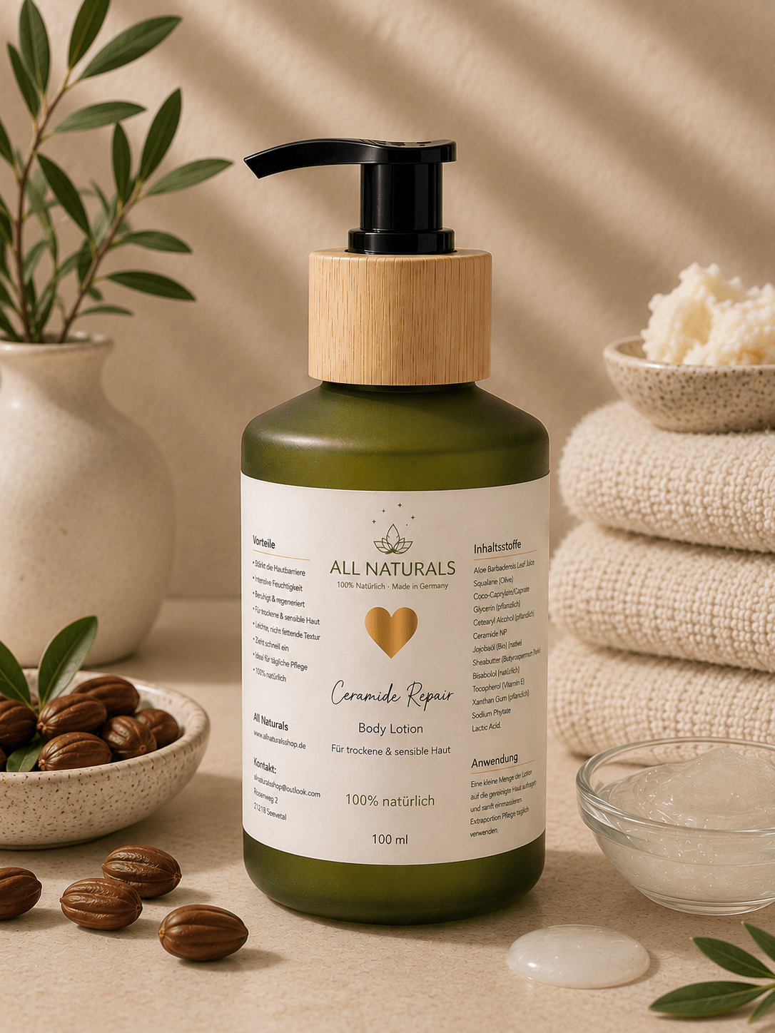 Ceramide Barrier Repair Body Lotion – für trockene &amp; sensible Haut - All Naturals Shop