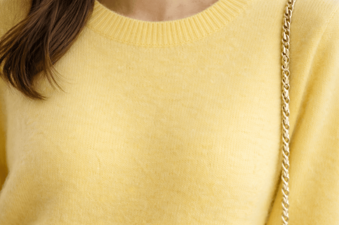 Damen - Cardigan aus 100 % natürlicher Wolle - Gelb - All Naturals Shop