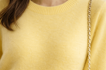 Damen - Cardigan aus 100 % natürlicher Wolle - Gelb - All Naturals Shop