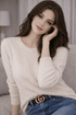 Damen - Pullover aus 100 % natürlicher Wolle - Beige - All Naturals Shop
