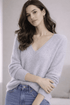 Damenpullover aus 100 % natürlichen Woll - und Kaschmirfasern - Light Grey - All Naturals Shop