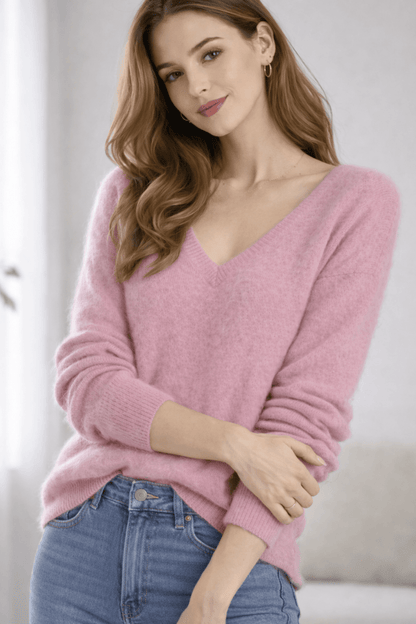 Damenpullover aus 100 % natürlichen Woll - und Kaschmirfasern - Soft Rose - All Naturals Shop
