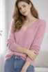 Damenpullover aus 100 % natürlichen Woll - und Kaschmirfasern - Soft Rose - All Naturals Shop