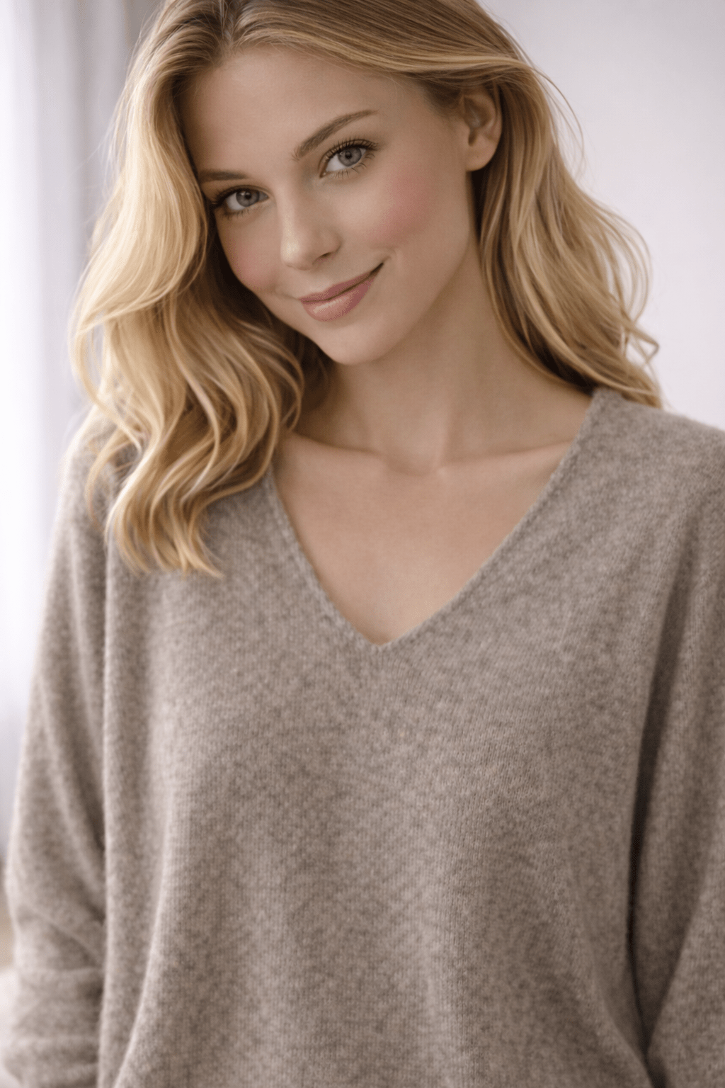 Damenpullover aus 100 % natürlichen Wollfasern - Braun - All Naturals Shop