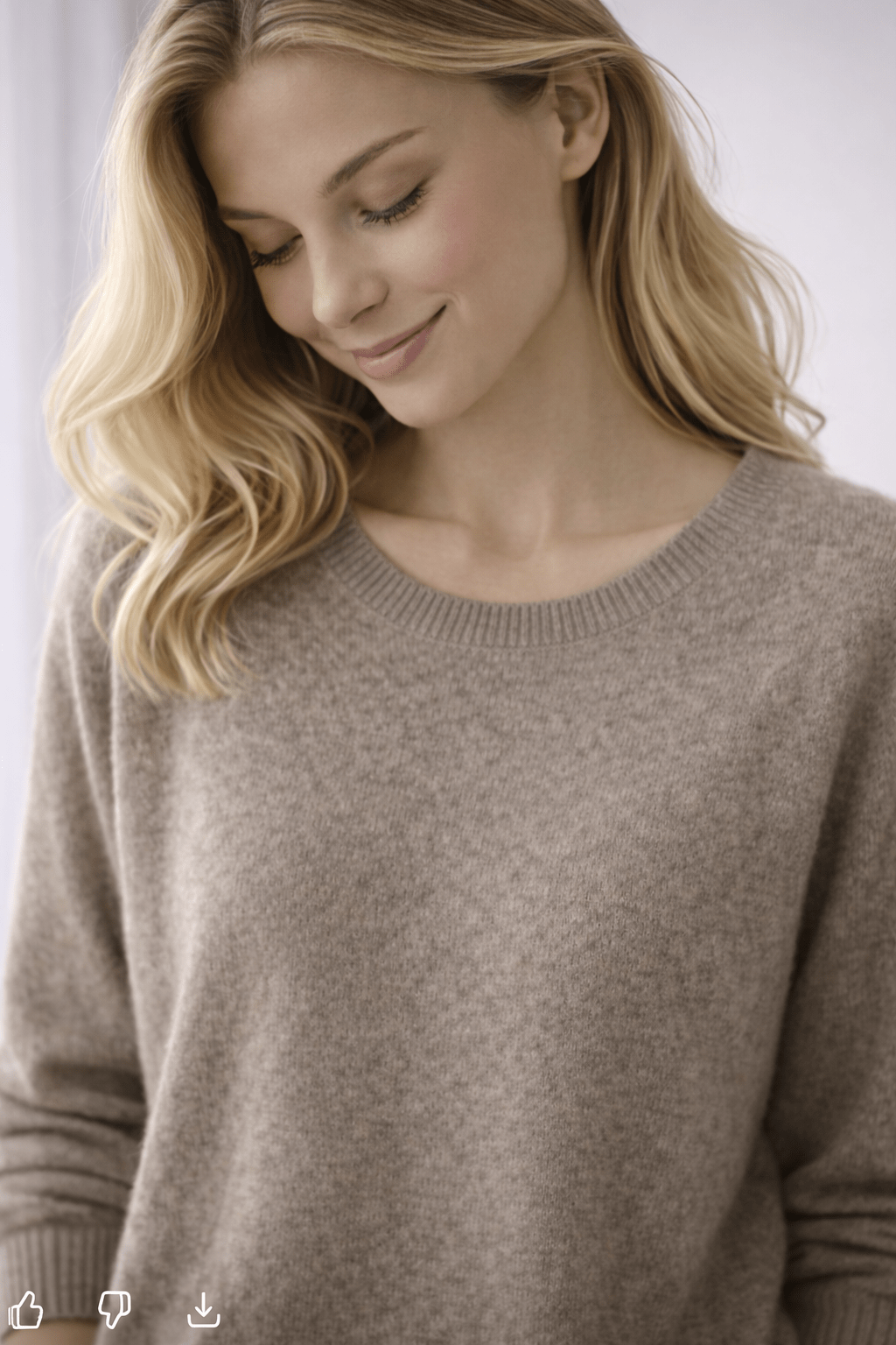 Damenpullover aus 100 % natürlichen Wollfasern - Warm Taupe - All Naturals Shop
