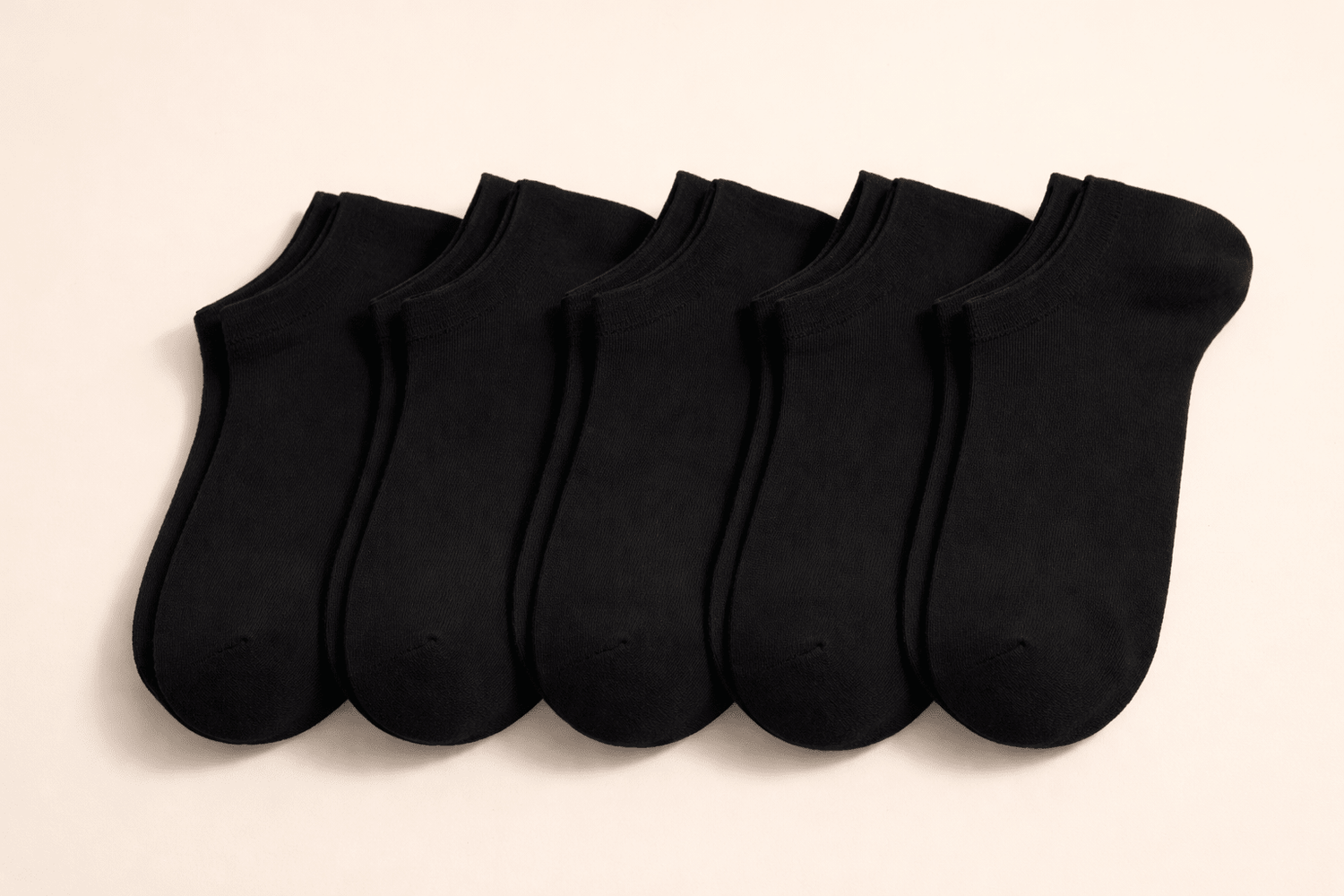 Damensocken aus 100% Baumwolle - 5er Set (EU 36–38) - Schwarz - All Naturals Shop