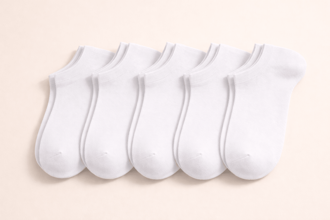 Damensocken aus 100% Baumwolle - 5er Set (EU 36–38) - Weiß - All Naturals Shop