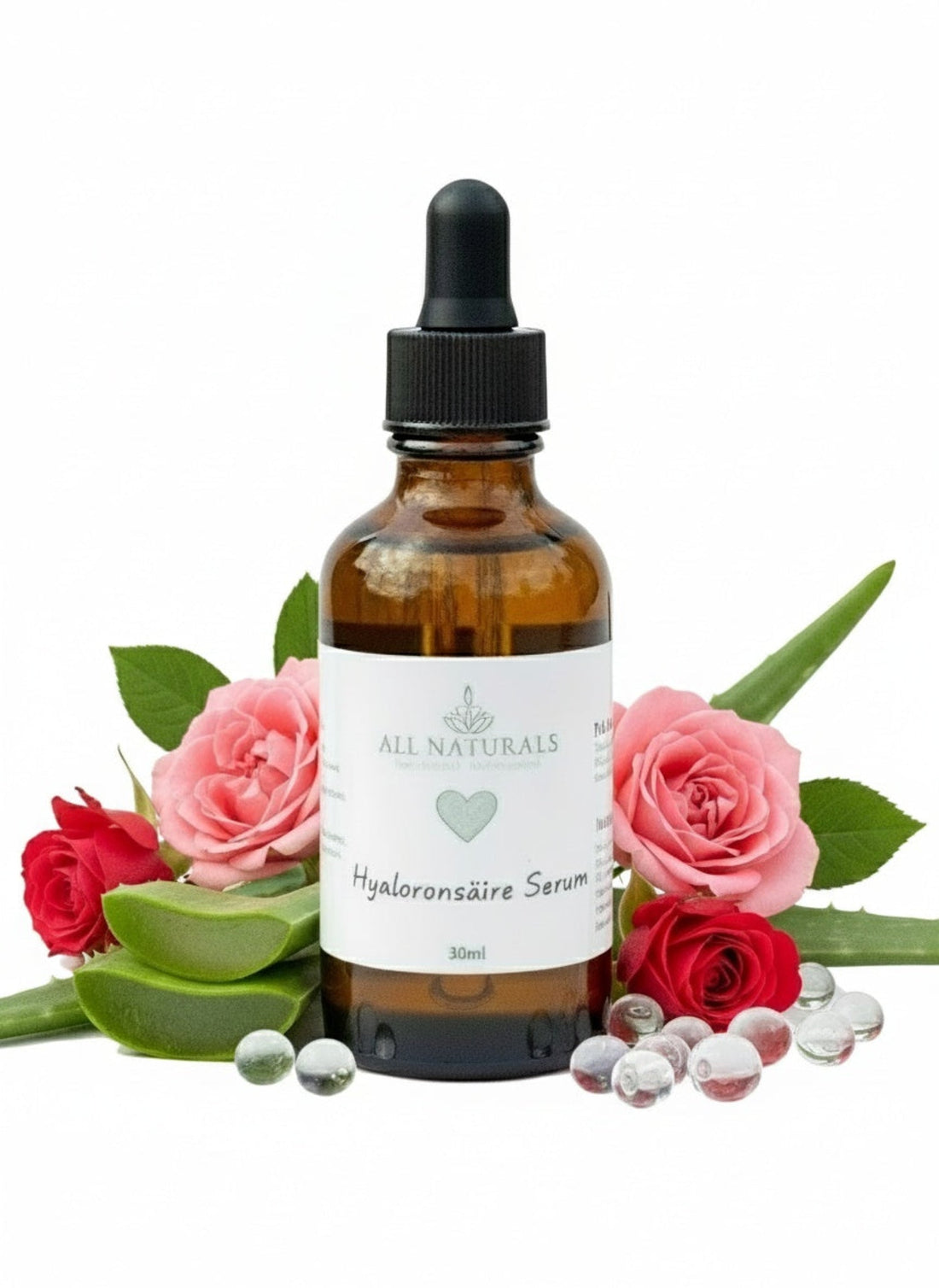 GlowDrops Elixir - Natürliches Hyaluronsäure - Serum - 30ml - All Naturals Shop