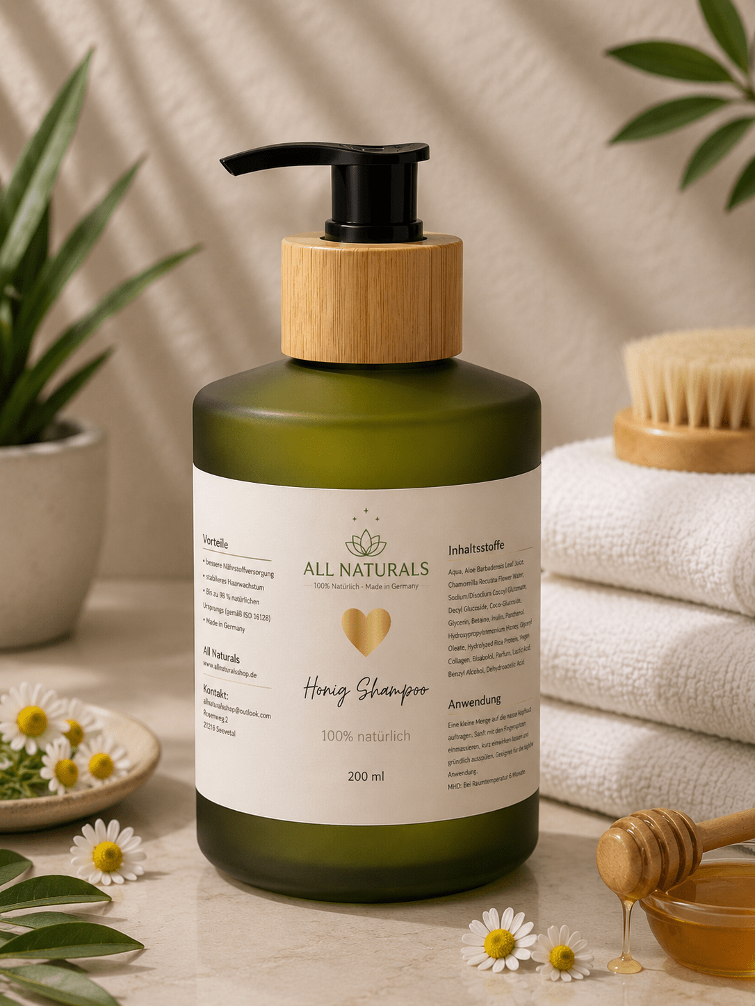 Honig Shampoo – Natürliches Shampoo für empfindliche Kopfhaut - All Naturals Shop