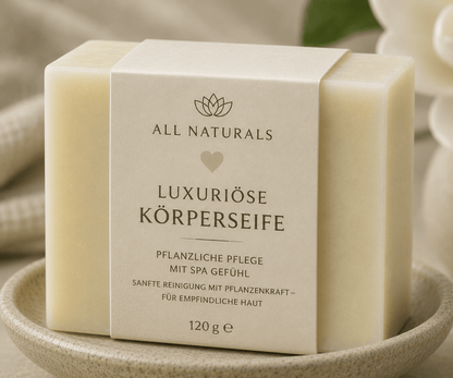 Luxus Körperseife – Luxuriöse Reinigung mit Reiskeimöl &amp; Squalan-120g - All Naturals Shop
