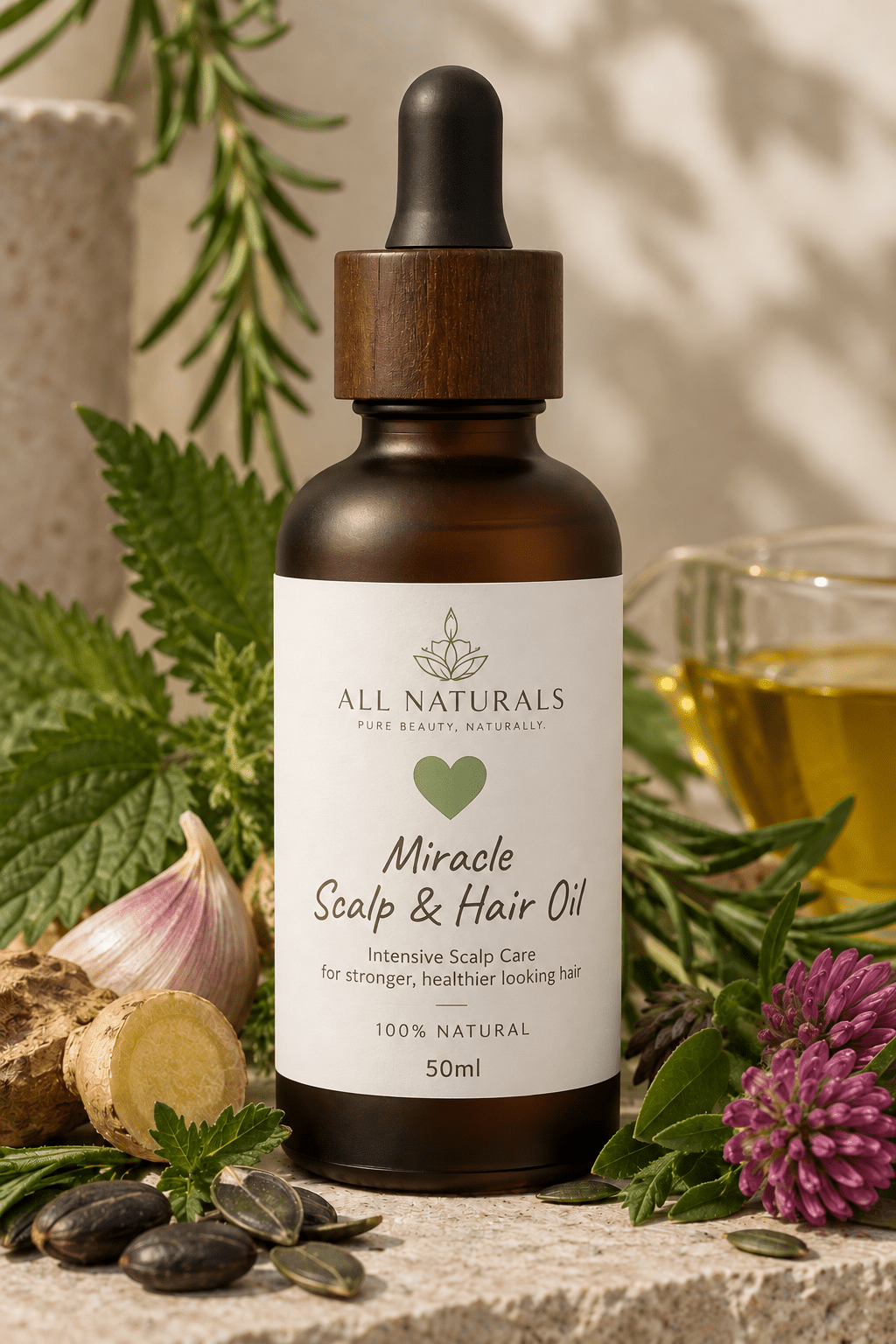 🎁 Miracle Scalp &amp; Hair Oil mit RootBioTec™ HO – für kräftiger &amp; voller wirkendes Haar (100% off) - All Naturals Shop
