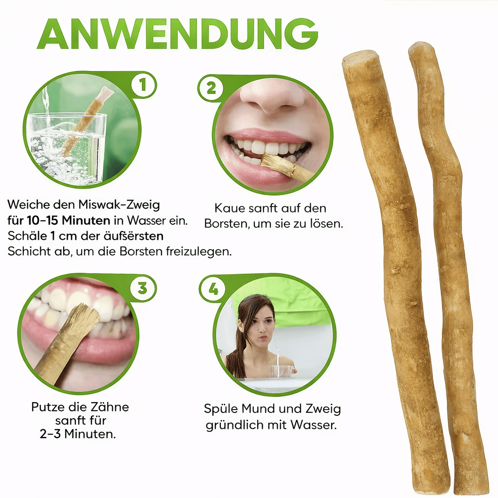 Miswak Set – Natürliche Zahnpflege mit Minze &amp; Nelke (2er Set) - All Naturals Shop