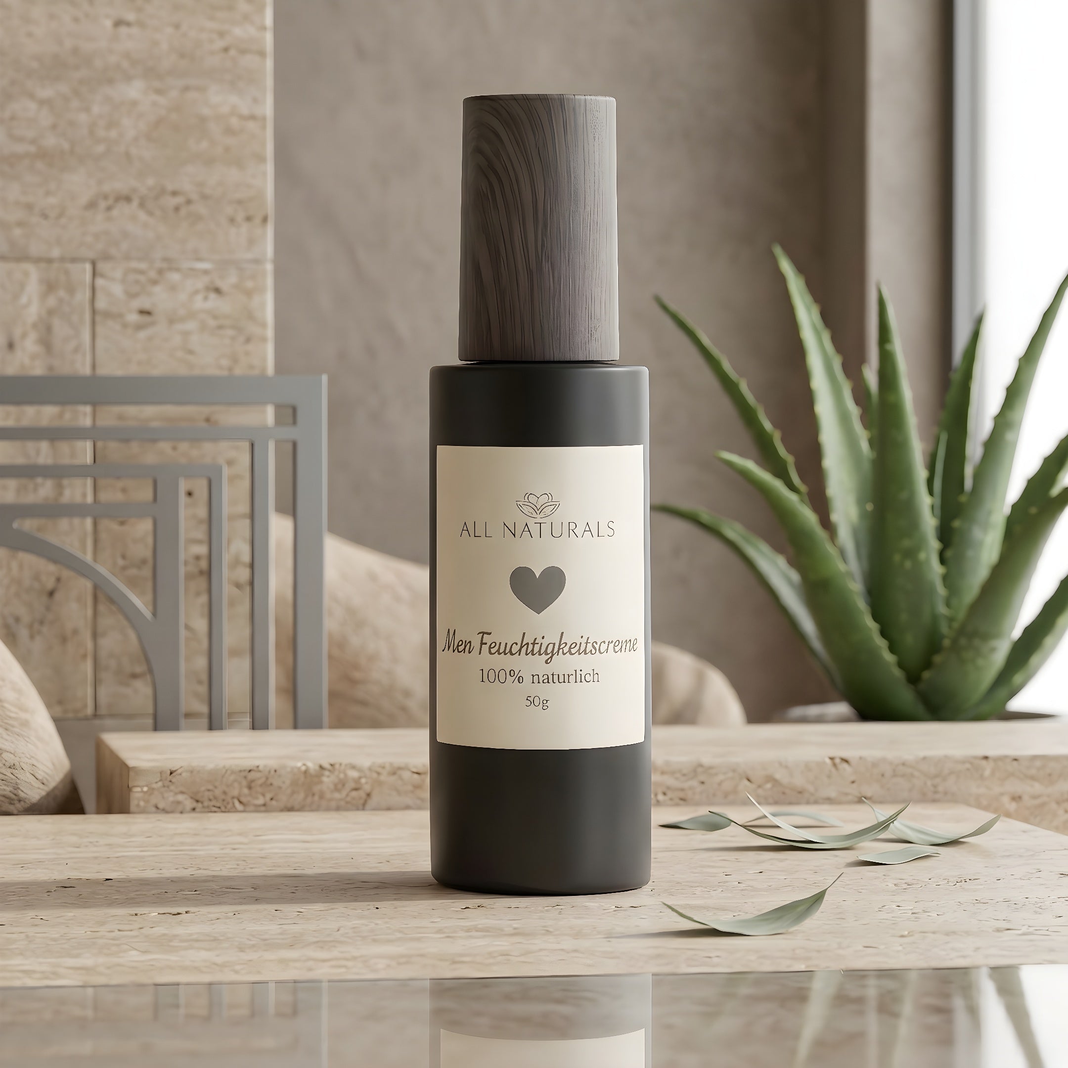 Natürliche Anit Aging Feuchtigkeitscreme für Männer mit Hyaluronsäure &amp; Niacinamid | 50ml - All Naturals Shop