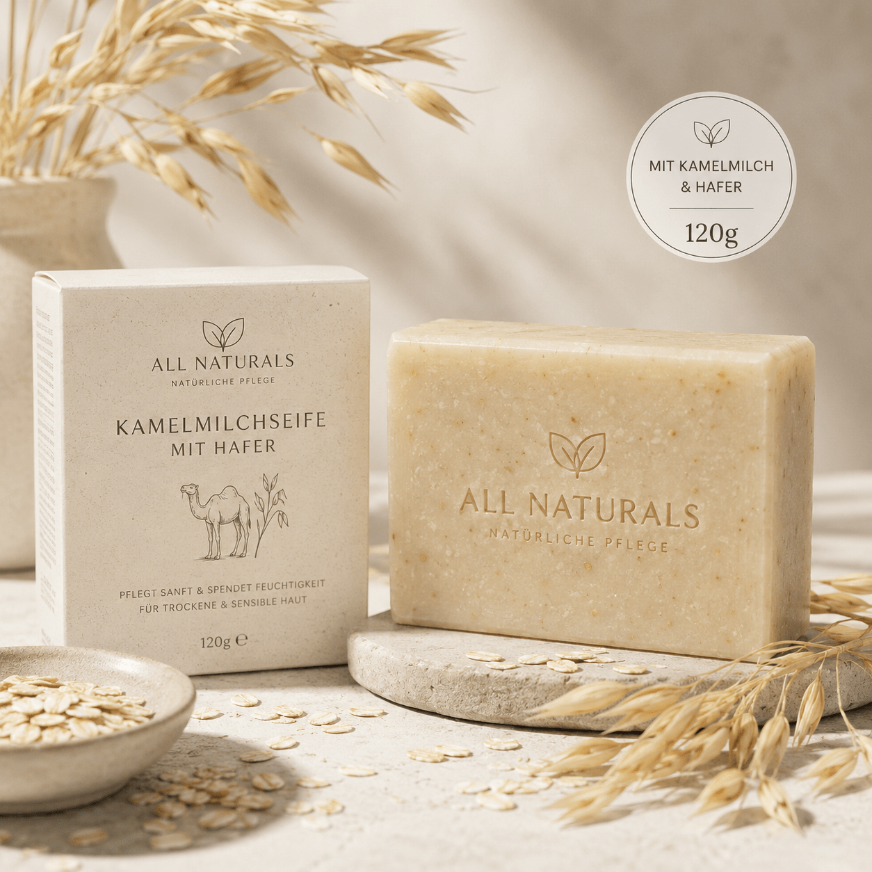 Natürliche Kamelmilch Sensitive Feuchtigkeitsseife - 120g - All Naturals Shop