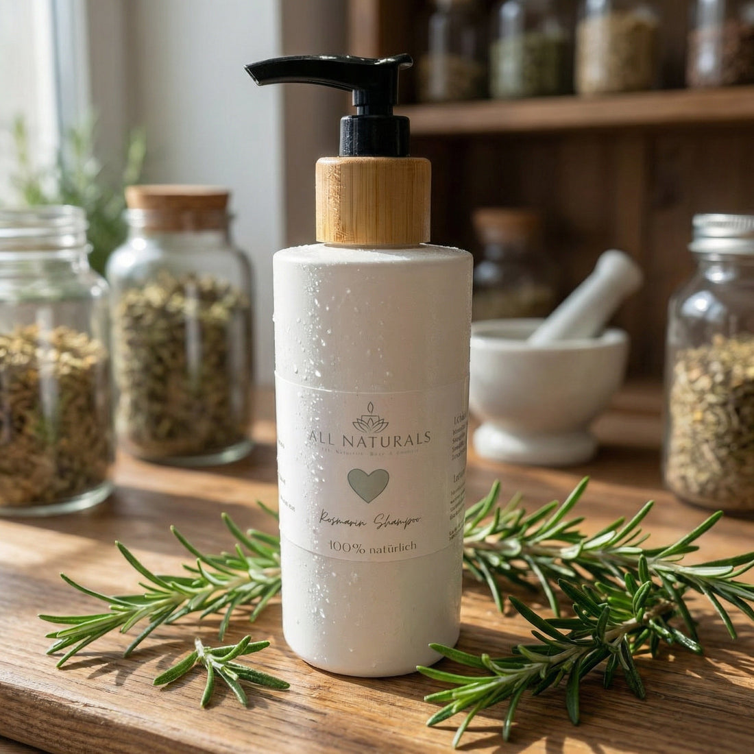 🎁 Natürliches Rosmarin Shampoo – Anti-Haarausfall &amp; kräftigend- 200ml (100% off) - All Naturals Shop