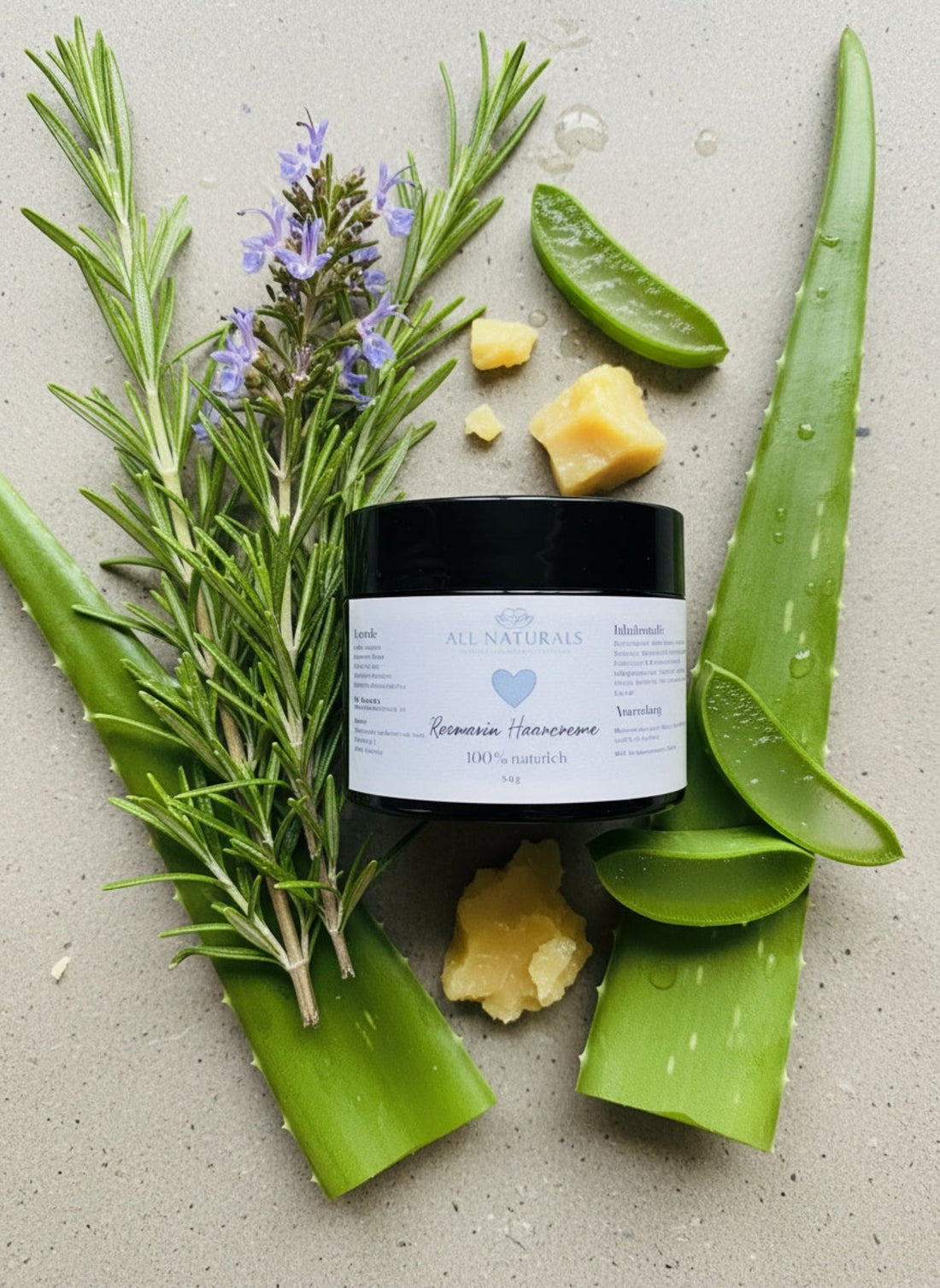 Natürliche Rosmarin Haarcreme - 50ml - All Naturals Shop