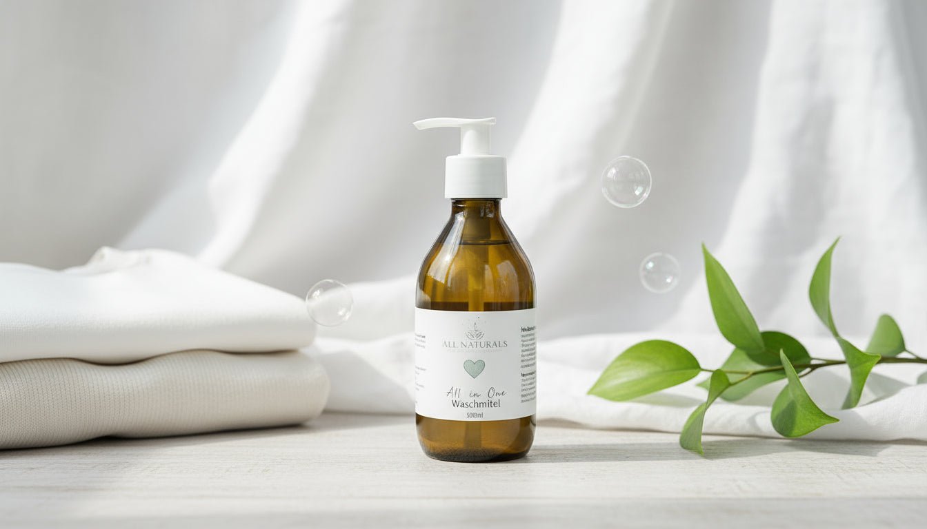 Natürliches All - in - One Waschmittelkonzentrat für weiße Wäsche– sanft zu Textilien - 0,5L - All Naturals Shop