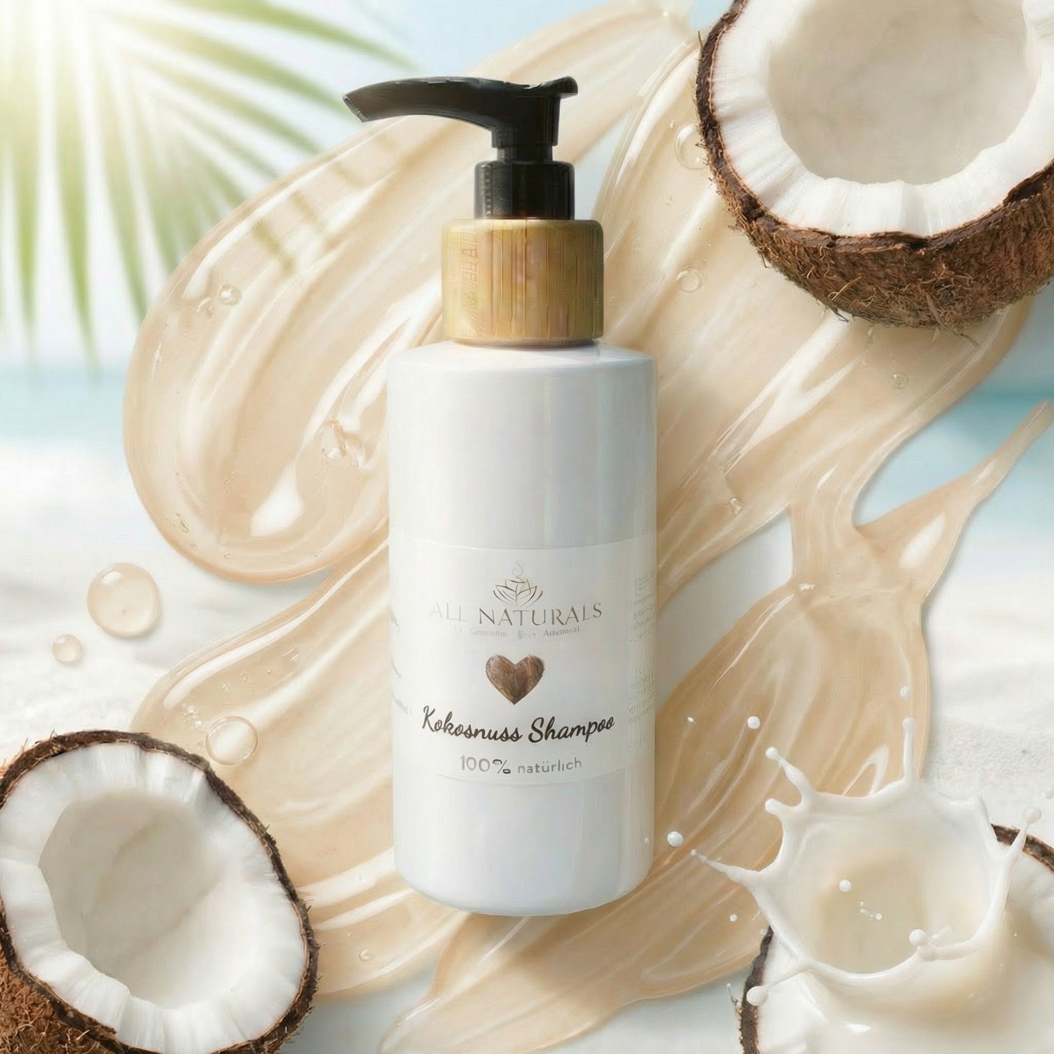 Natürliches BIO Kokosmilch Shampoo für stark strapazierte Haare | 200ml - All Naturals Shop