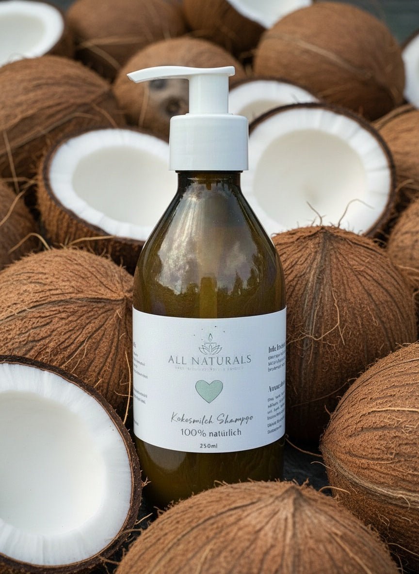 Natürliches BIO Kokosmilch Shampoo für stark strapazierte Haare | 250ml - All Naturals Shop