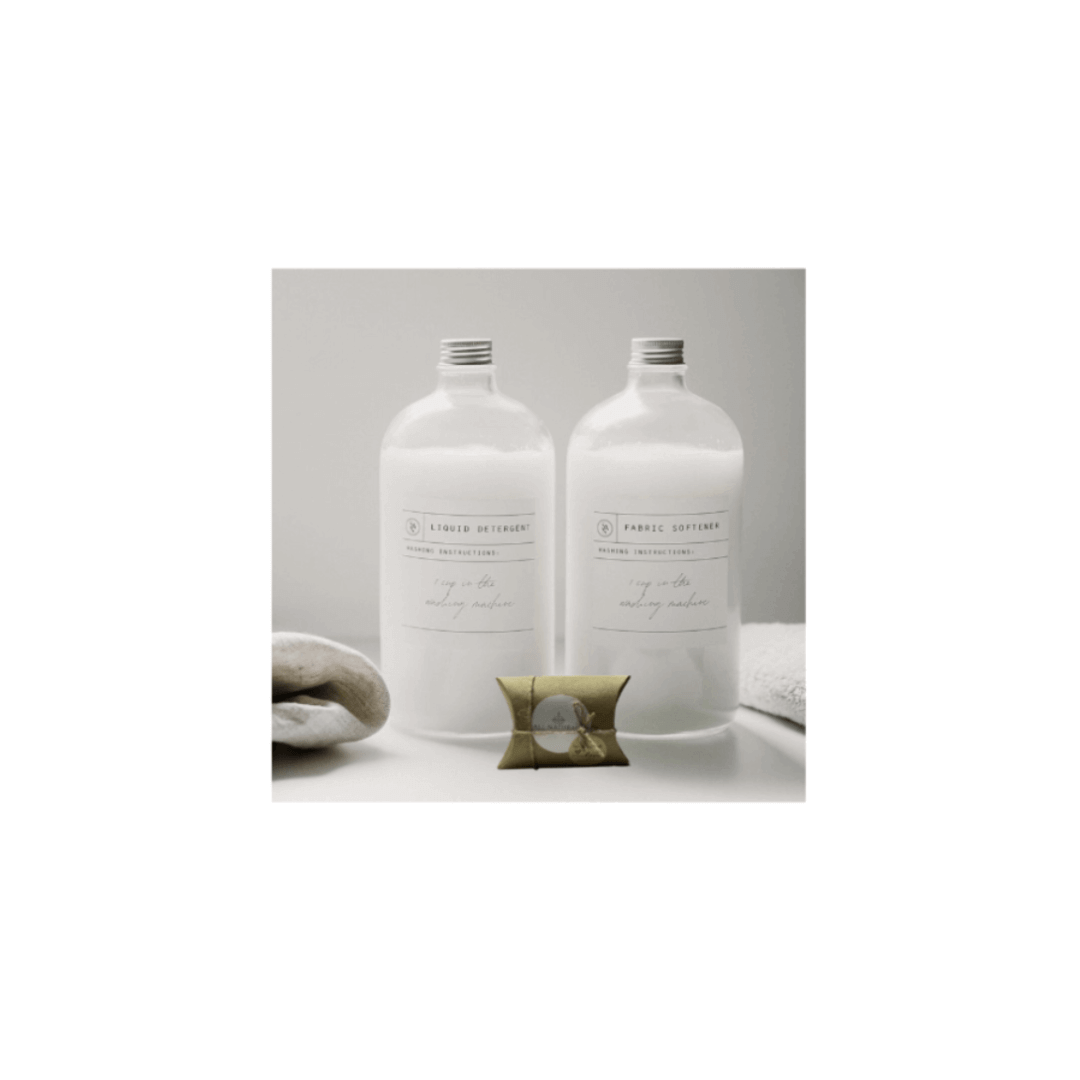Natürliches Waschen Starter Set jeweils 1L Waschmittel, Weichspüler und Waschmaschinenreiniger - All Naturals Shop