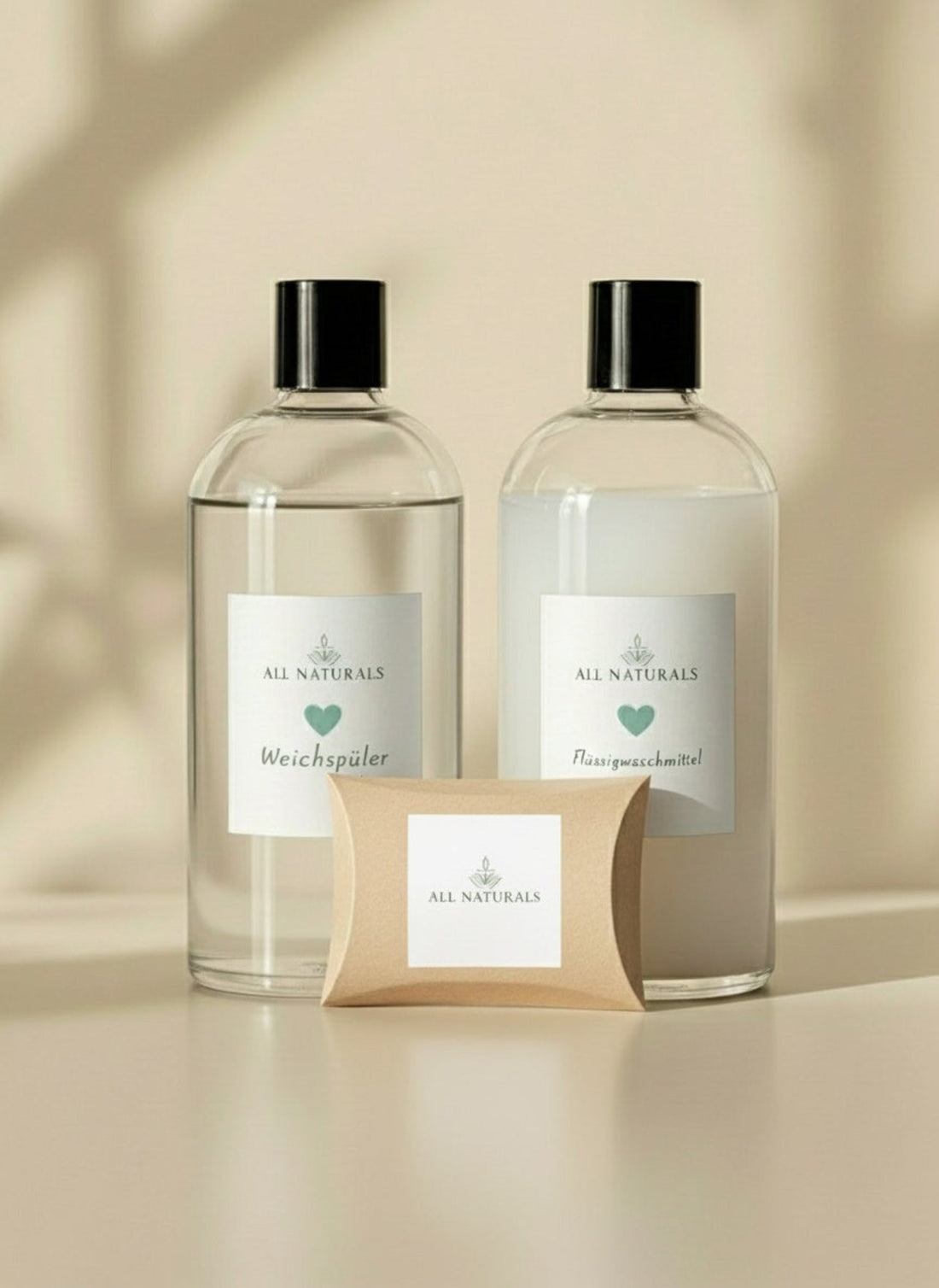 Natürliches Waschen Starter Set jeweils 1L Waschmittel, Weichspüler und Waschmaschinenreiniger - All Naturals Shop