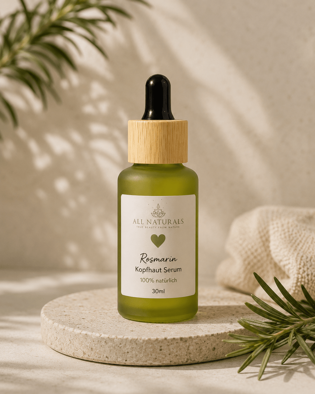 Rosmarin Kopfhaut Serum mit Aloe Vera &amp; Hagebuttenöl - All Naturals Shop