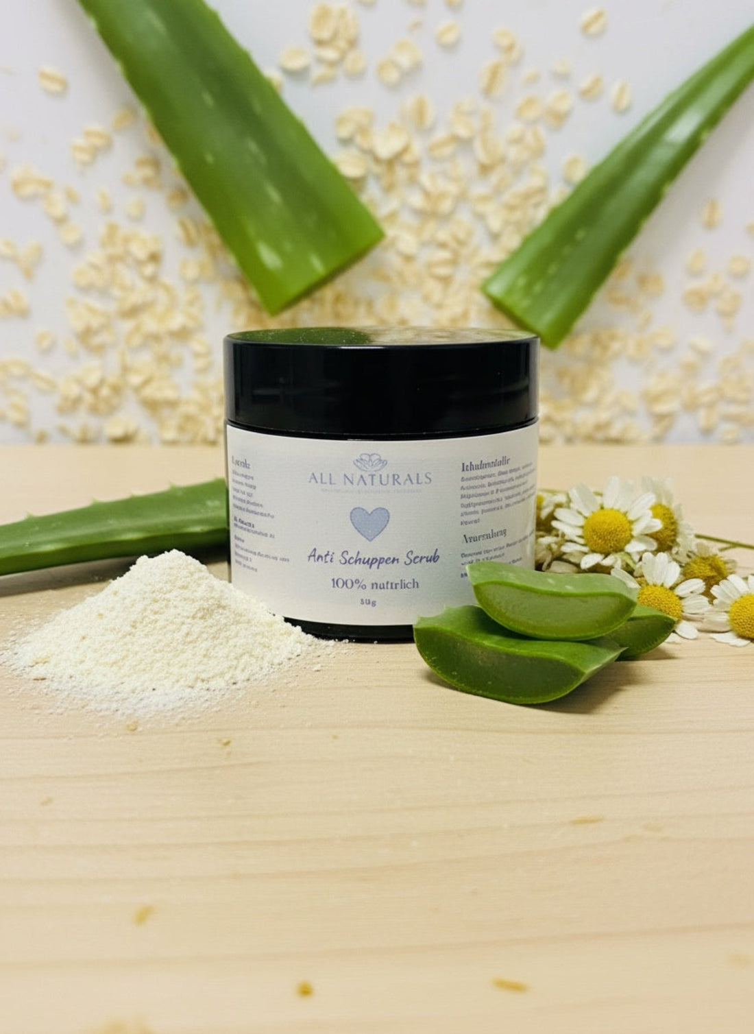 Sanftes Anti - Schuppen Kopfhaut - Scrub – Beruhigt, peelt &amp; reduziert Schuppen (50 g) - All Naturals Shop