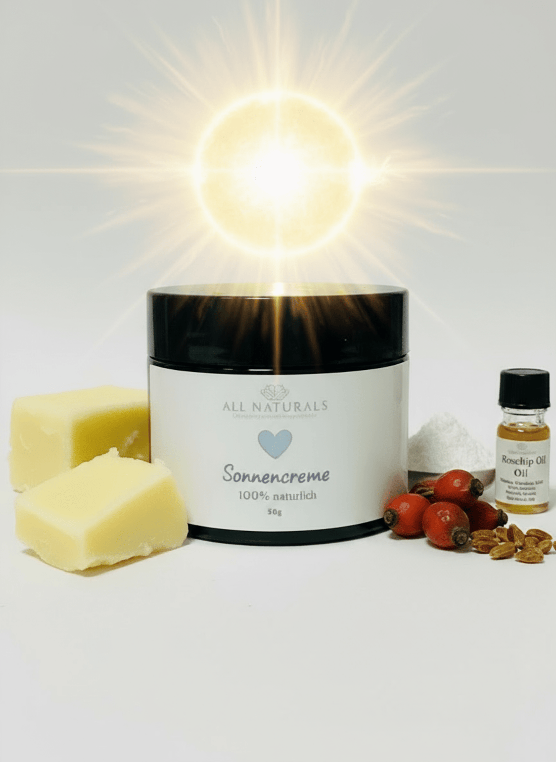 Sonnencreme - Mit und ohne Nano - Zinkoxid, 50ml - All Naturals Shop