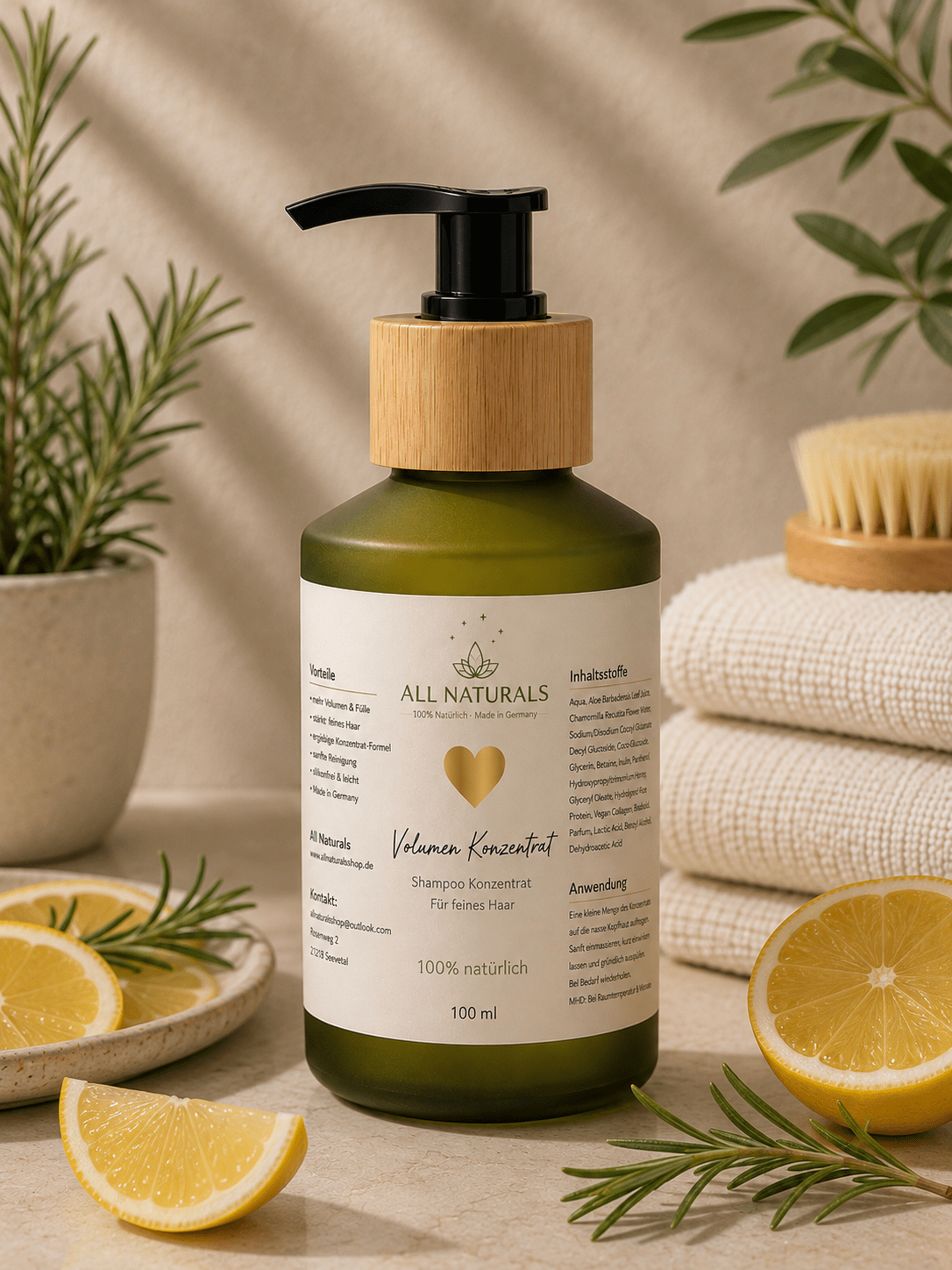 Volumen Shampoo Konzentrat – Natürliches Shampoo für feines Haar - All Naturals Shop